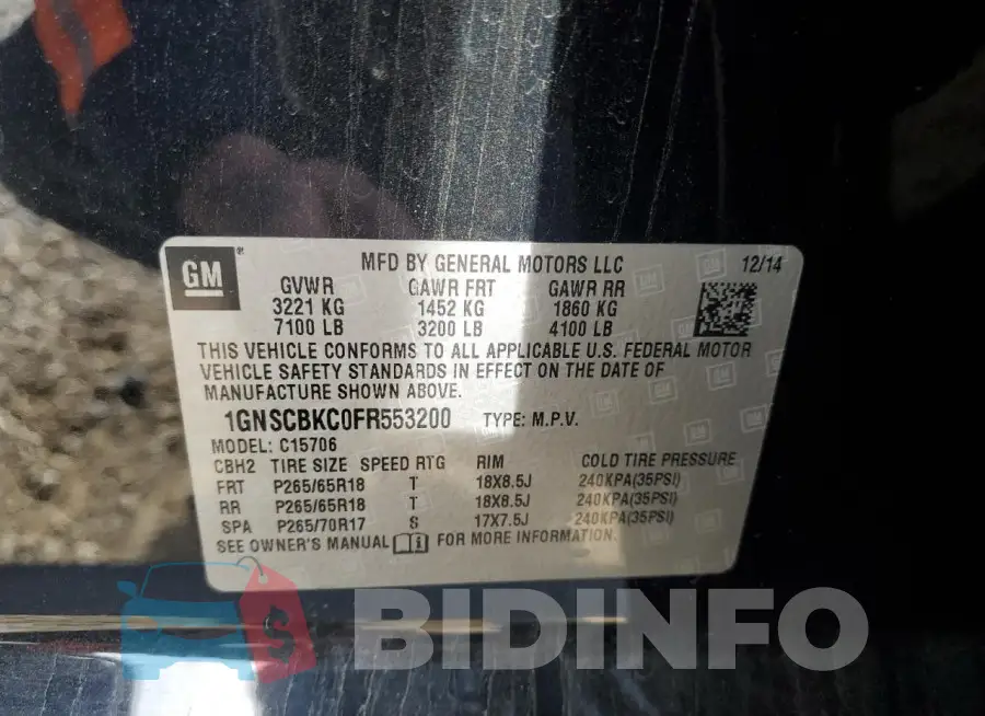 1GNSCBKC0FR553200 Photo# 13