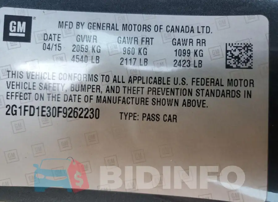2G1FD1E30F9262230 Photo# 12