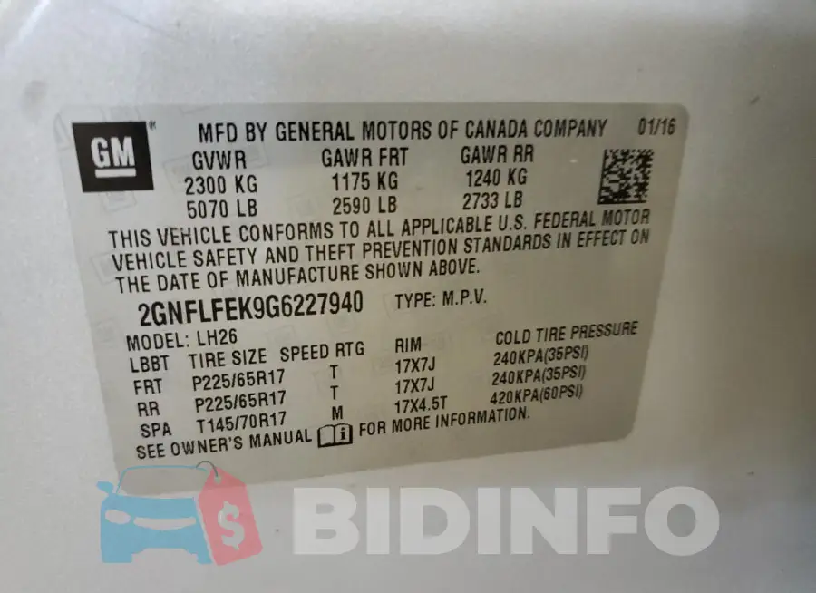 2GNFLFEK9G6227940 Photo# 12