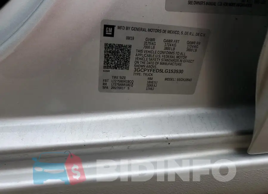 3GCPYFED5LG153530 Photo# 13