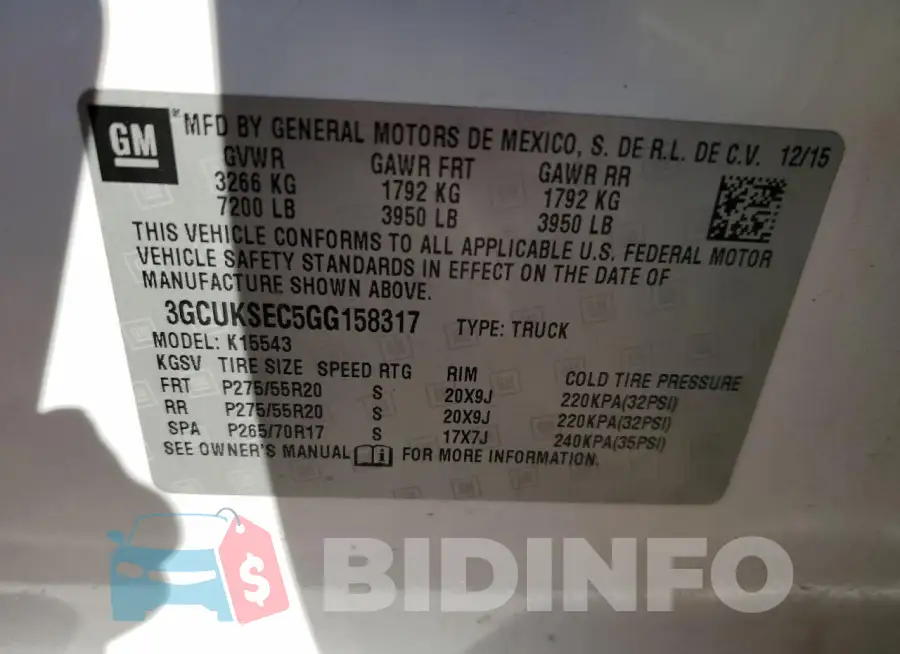 3GCUKSEC5GG158317 Photo# 13