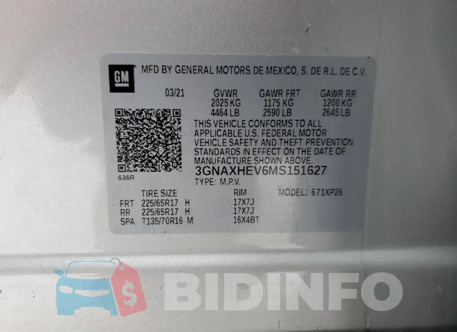 3GNAXHEV6MS151627 Photo# 13