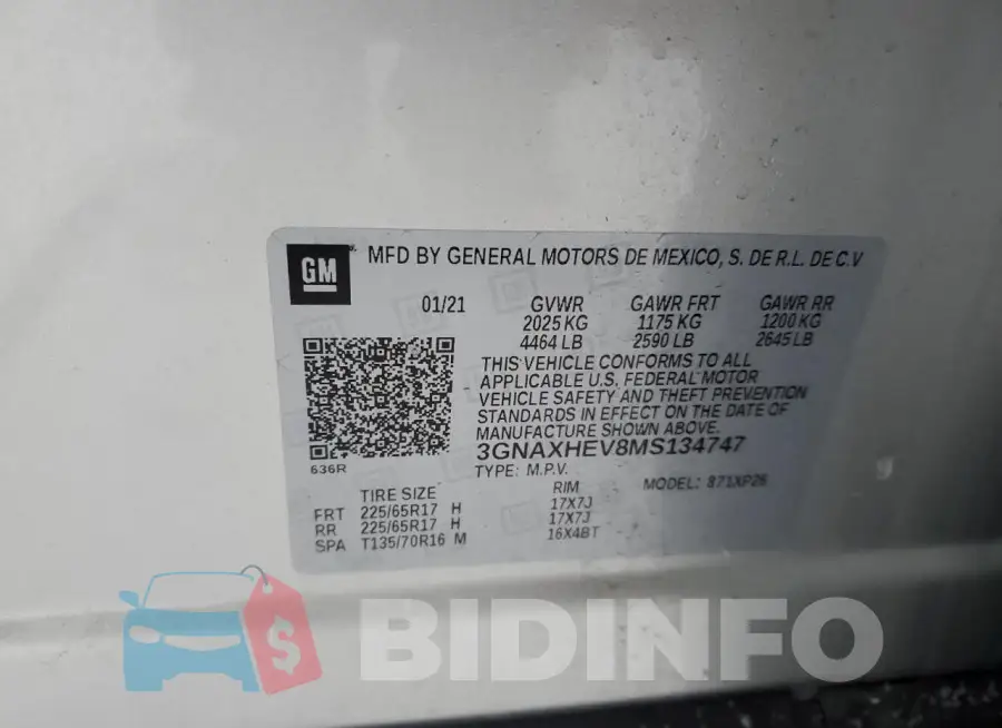3GNAXHEV8MS134747 Photo# 13