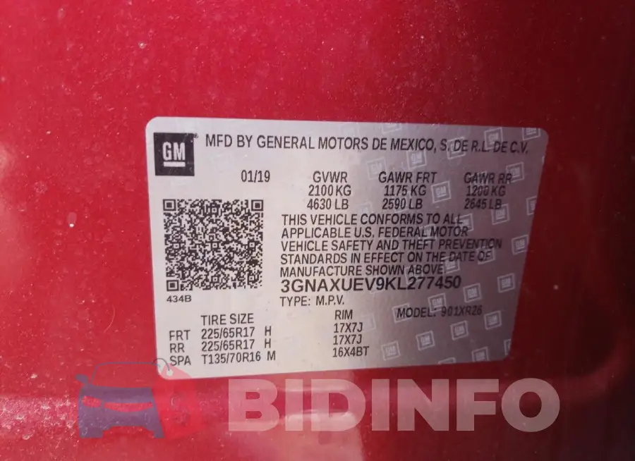 3GNAXUEV9KL277450 Photo# 12