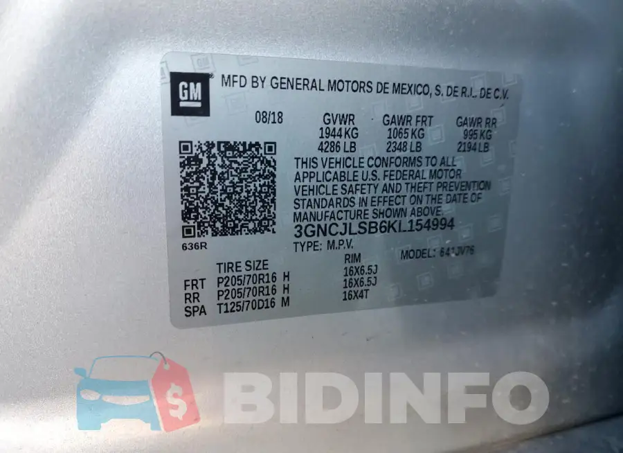 3GNCJLSB6KL154994 Photo# 13