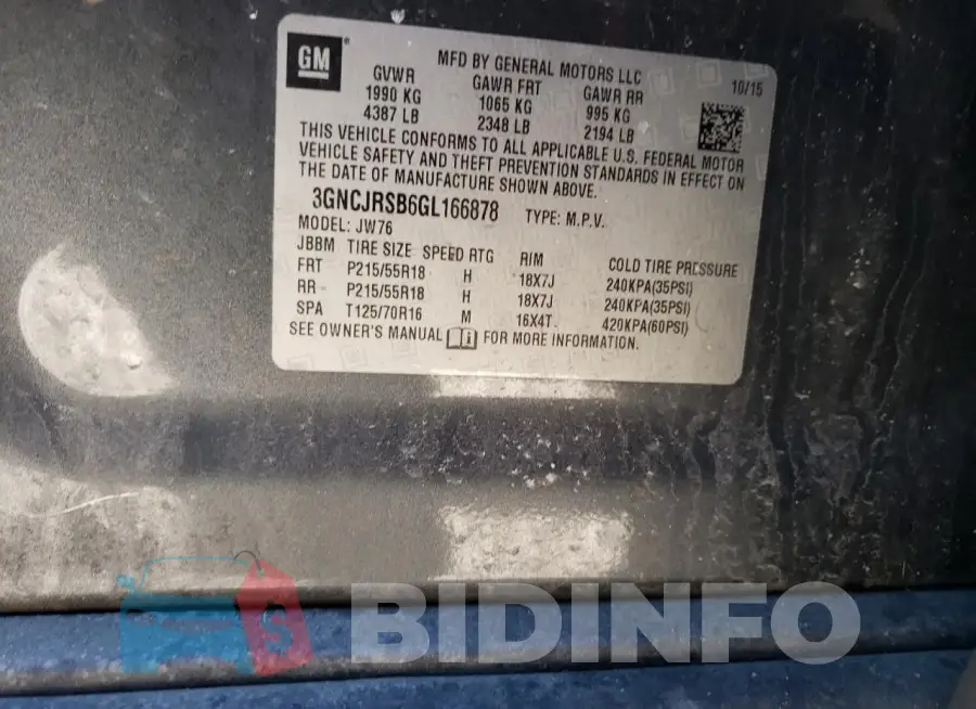 3GNCJRSB6GL166878 Photo# 12