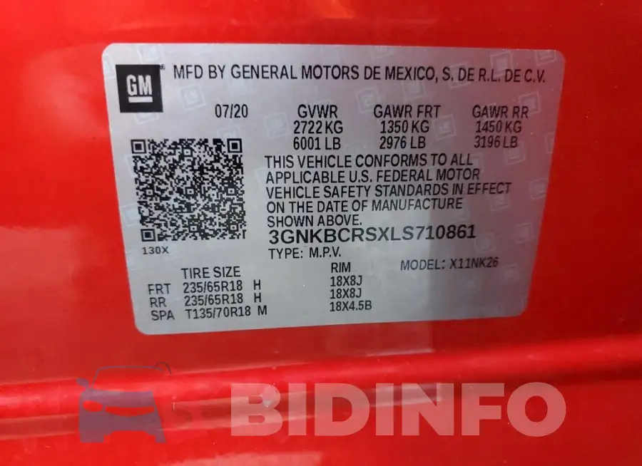 3GNKBCRSXLS710861 Photo# 13