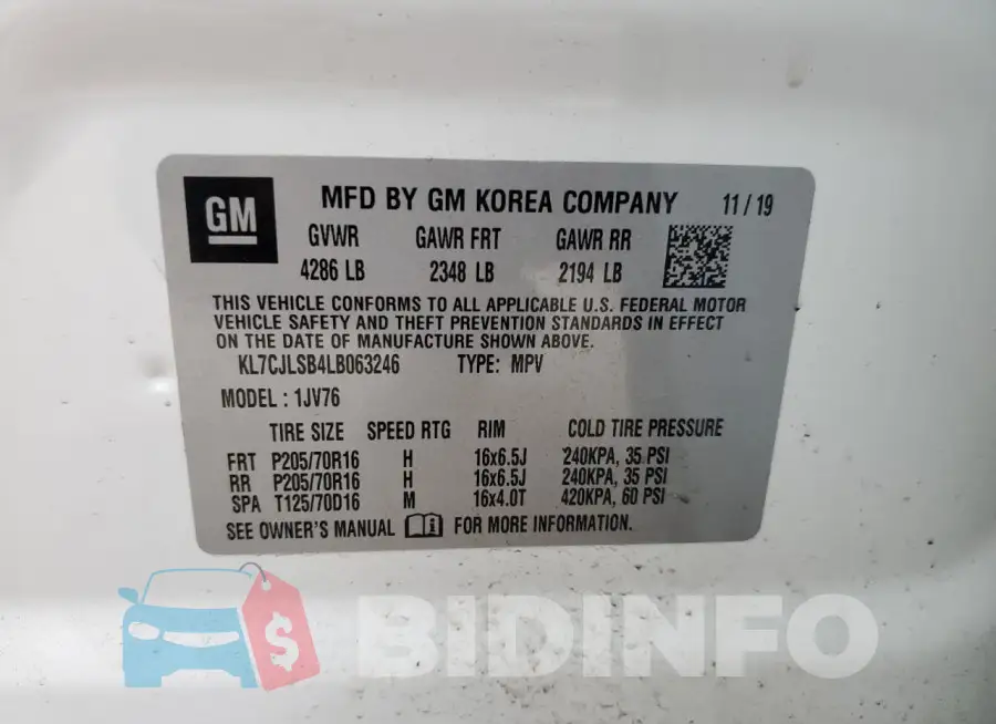 KL7CJLSB4LB063246 Photo# 13