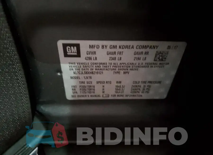 KL7CJLSBXHB219121 Photo# 12