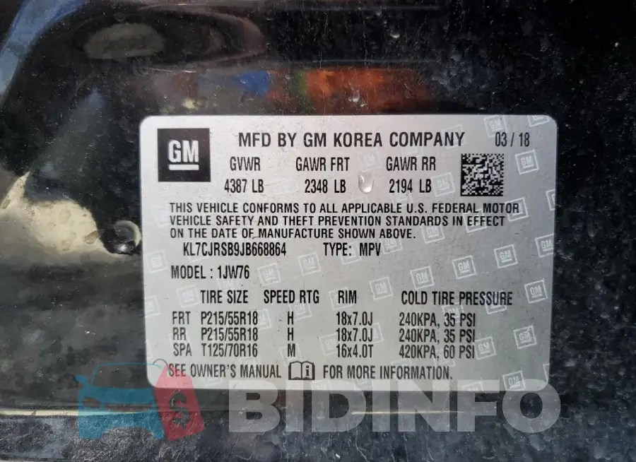 KL7CJRSB9JB668864 Photo# 12