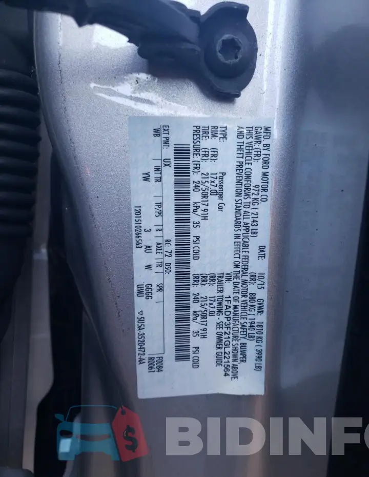 1FADP3F21GL221564 Photo# 12
