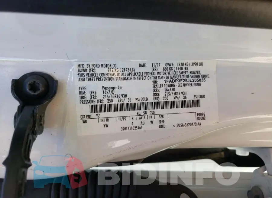 1FADP3F25JL205035 Photo# 12