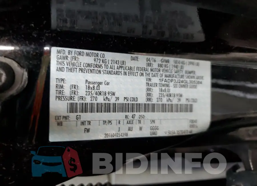 1FADP3J24GL305384 Photo# 12