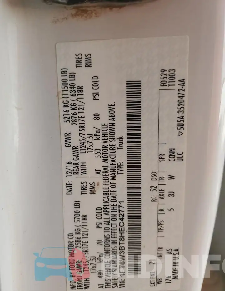 1FT8W3BT8HEC42771 Photo# 12