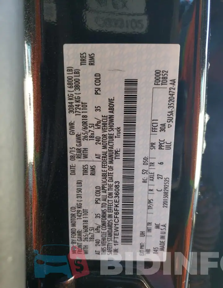 1FTEW1CF6FKE36083 Photo# 12