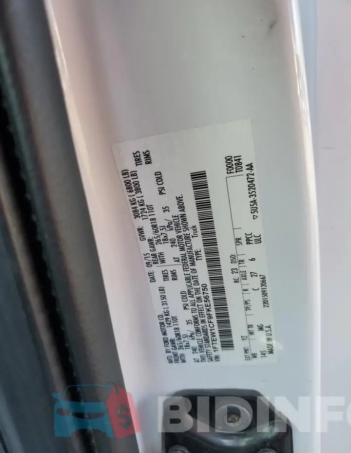 1FTEW1CF9FKE56750 Photo# 13