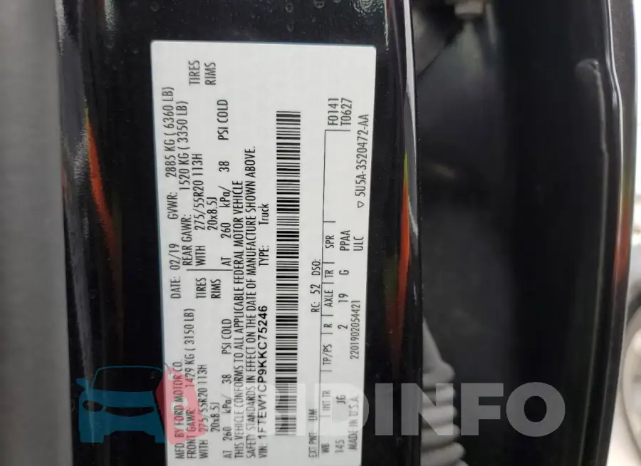 1FTEW1CP9KKC75246 Photo# 12
