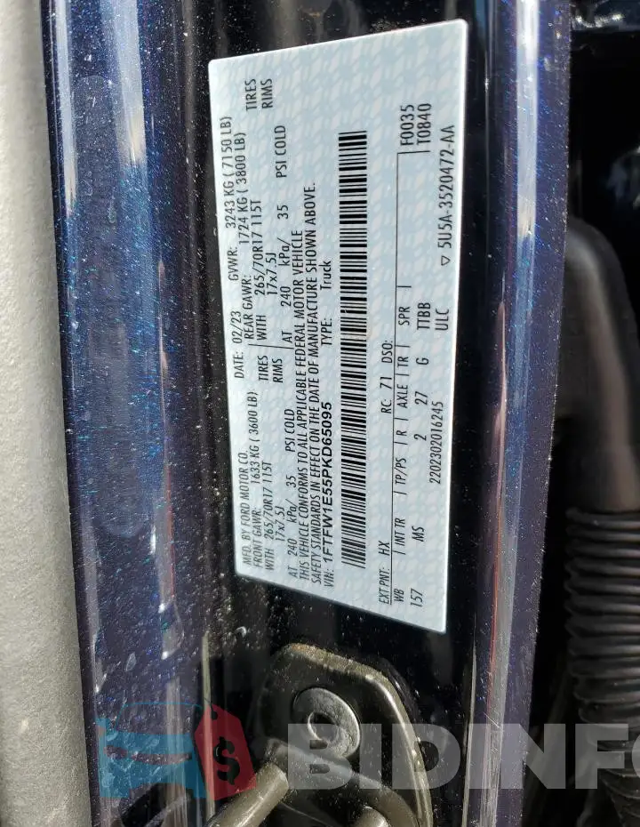 1FTFW1E55PKD65095 Photo# 12