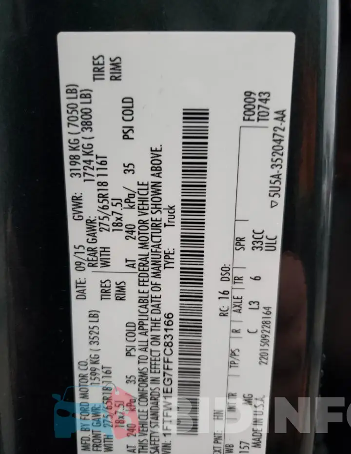 1FTFW1EG7FFC83166 Photo# 12