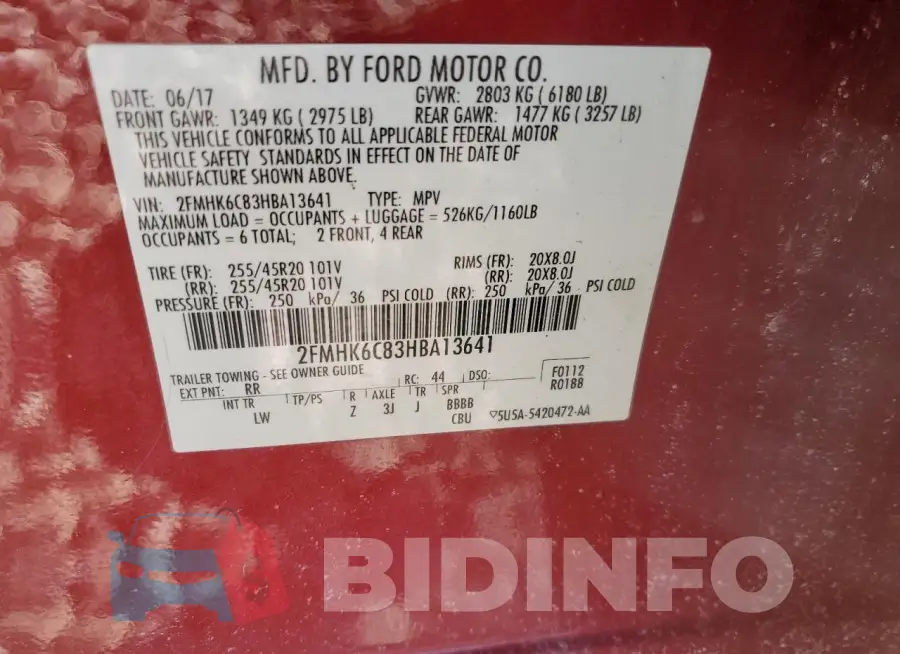 2FMHK6C83HBA13641 Photo# 14