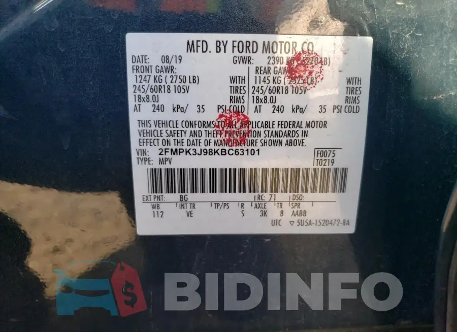 2FMPK3J98KBC63101 Photo# 12