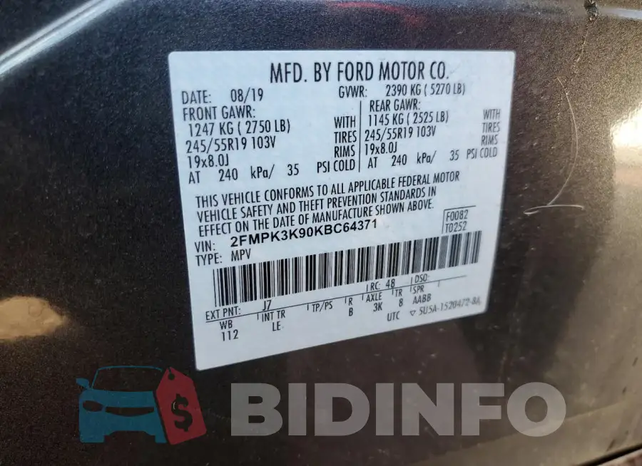 2FMPK3K90KBC64371 Photo# 14