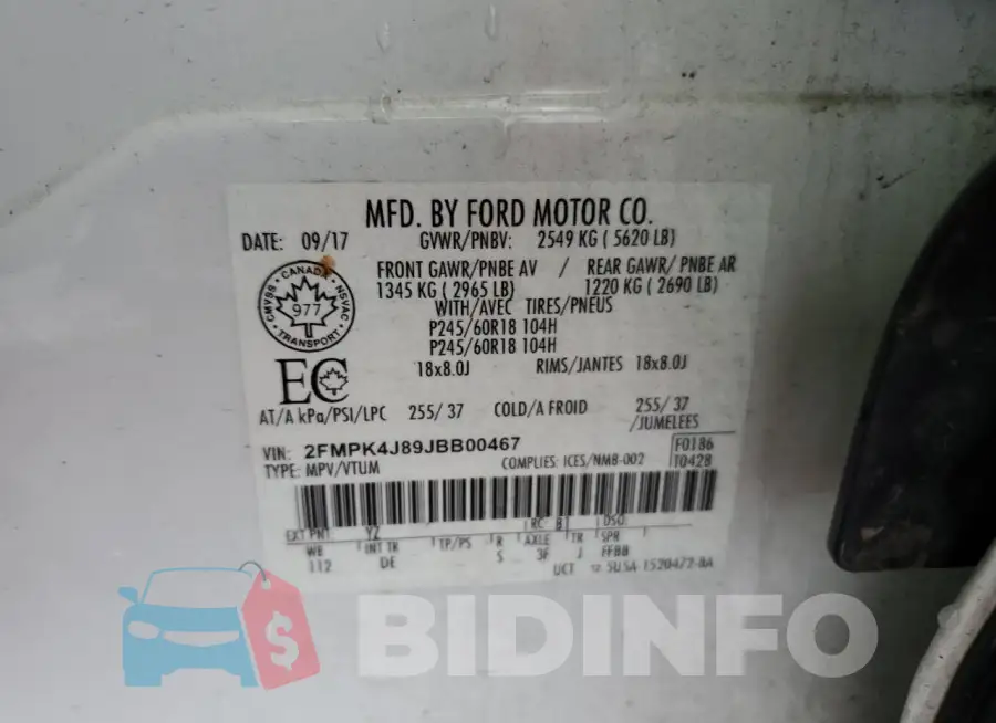 2FMPK4J89JBB00467 Photo# 12