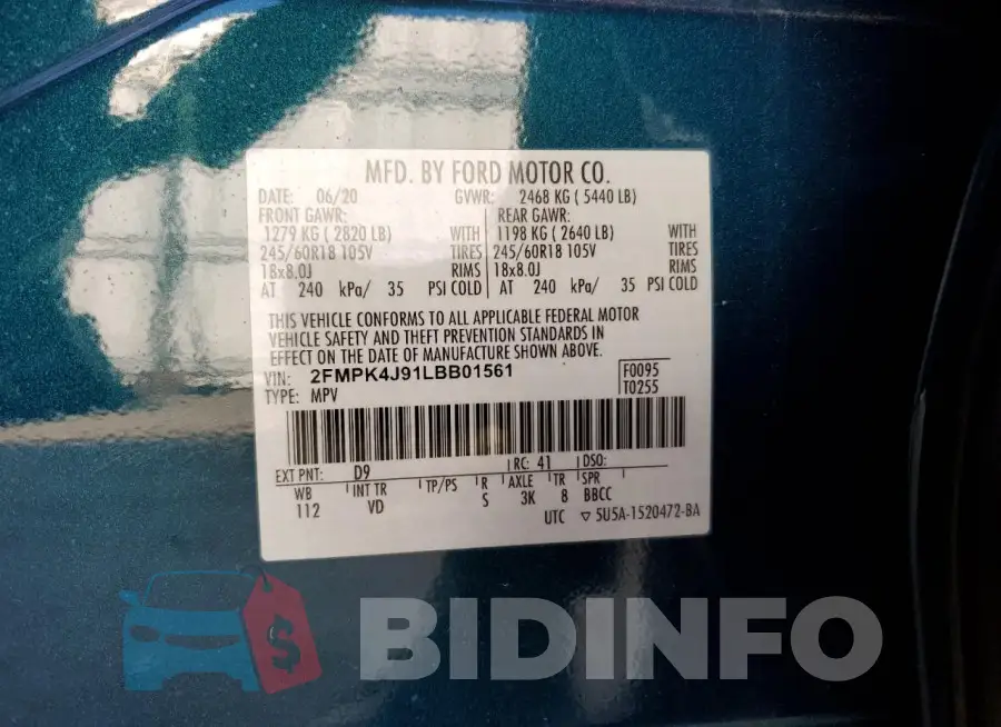 2FMPK4J91LBB01561 Photo# 12