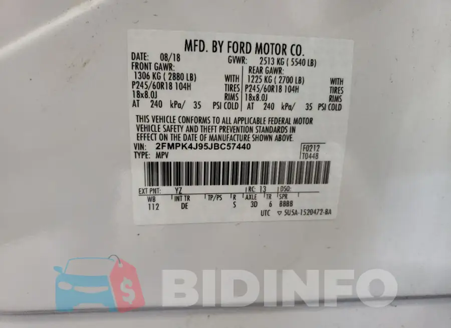 2FMPK4J95JBC57440 Photo# 12