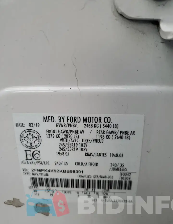 2FMPK4K92KBB98301 Photo# 13