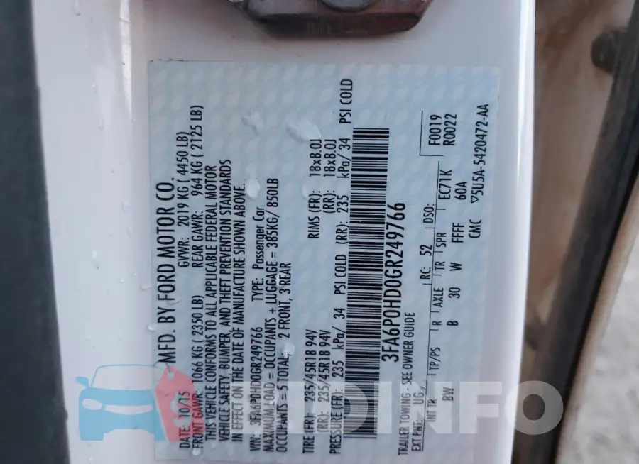 3FA6P0HD0GR249766 Photo# 12