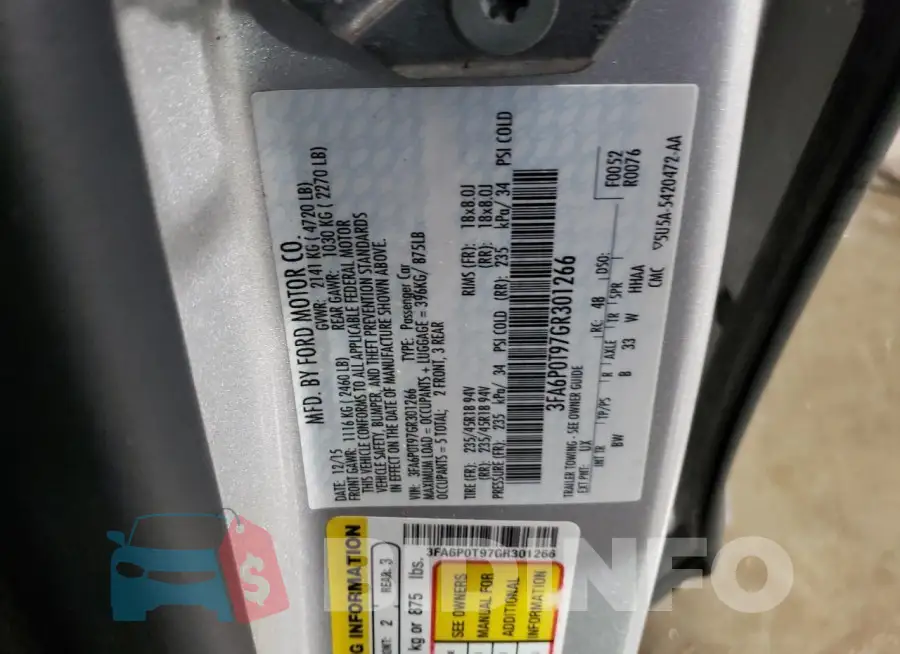 3FA6P0T97GR301266 Photo# 12