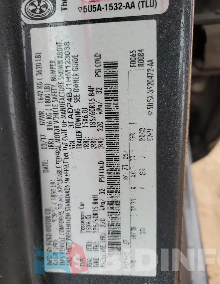 3FADP4BJ1HM123038 Photo# 12