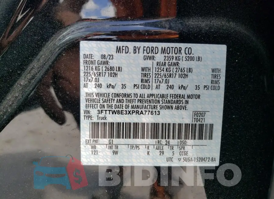 3FTTW8E3XPRA77613 Photo# 13