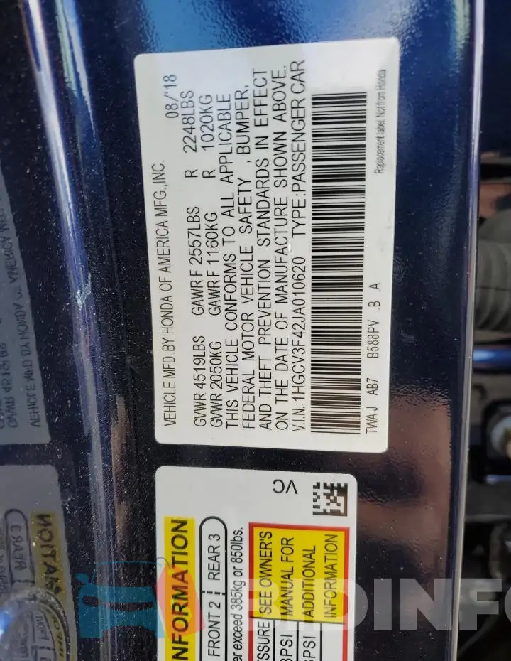 1HGCV3F42JA010620 Photo# 12