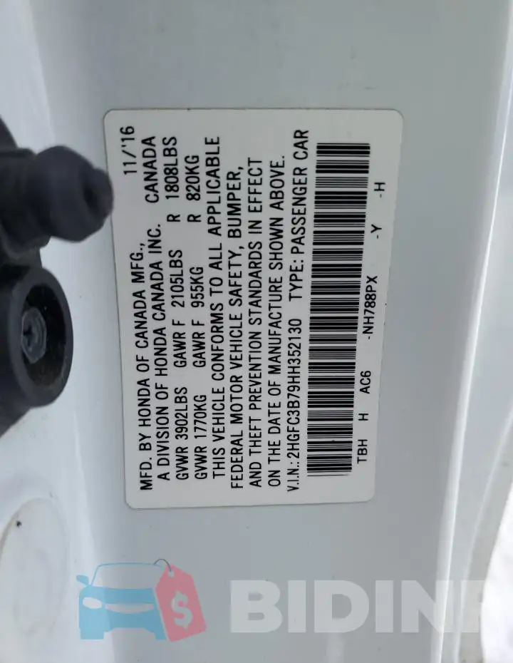 2HGFC3B79HH352130 Photo# 13