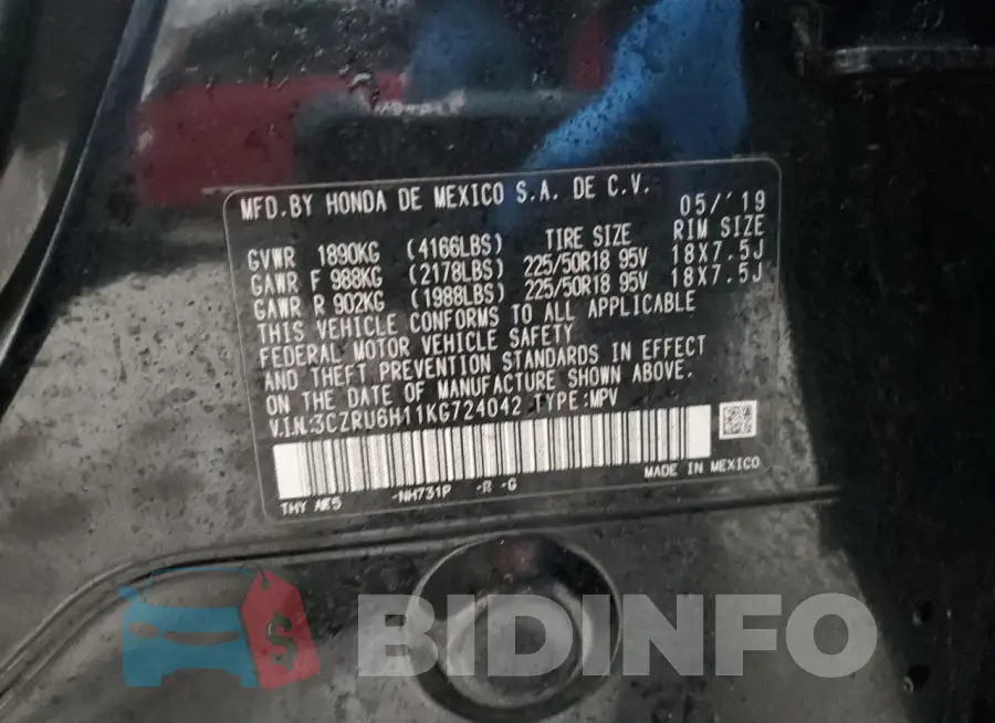 3CZRU6H11KG724042 Photo# 13