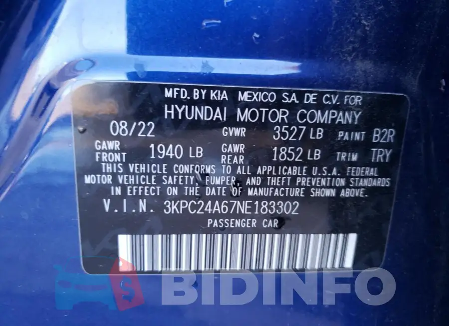 3KPC24A67NE183302 Photo# 13