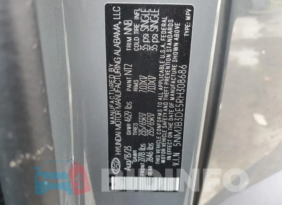 5NMJB3DE5RH308686 Photo# 13