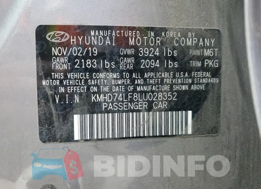 KMHD74LF8LU028352 Photo# 13