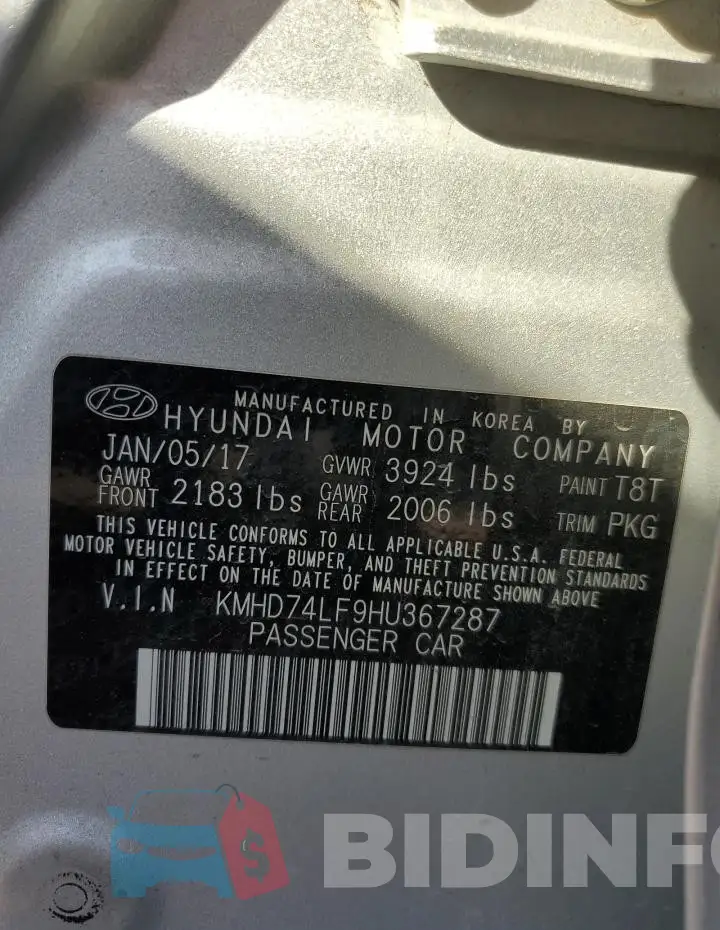 KMHD74LF9HU367287 Photo# 12