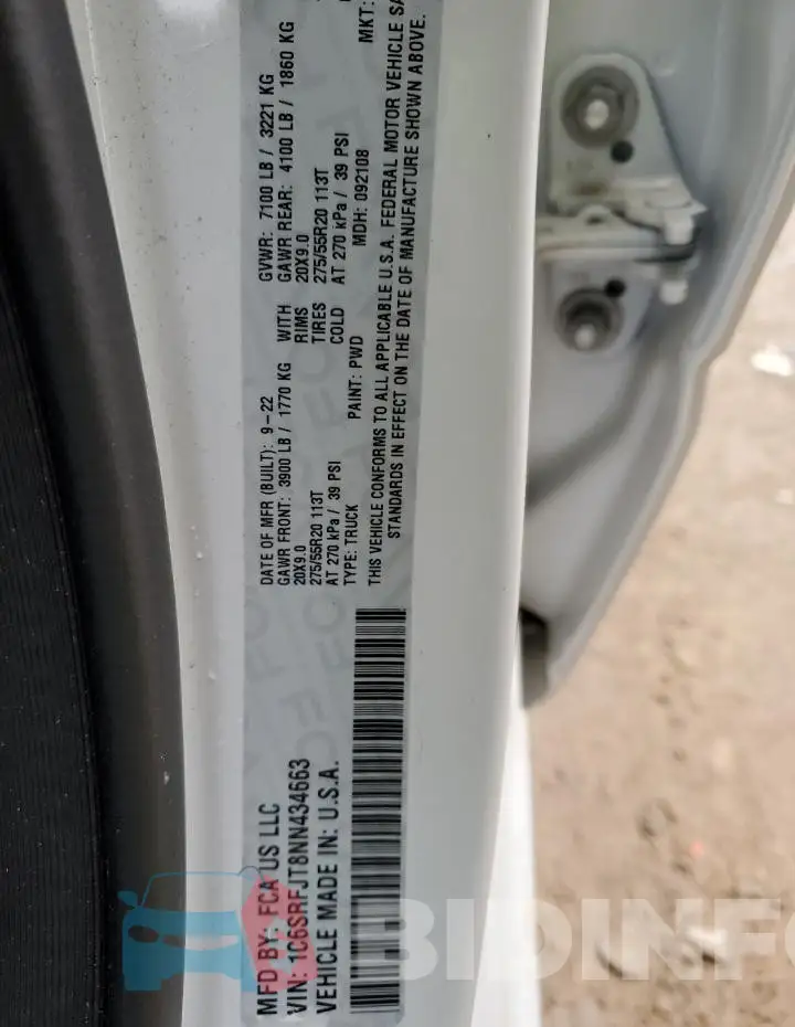 1C6SRFJT8NN434663 Photo# 12