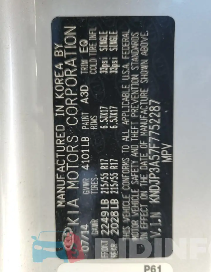 KNDJP3A57F7752287 Photo# 13