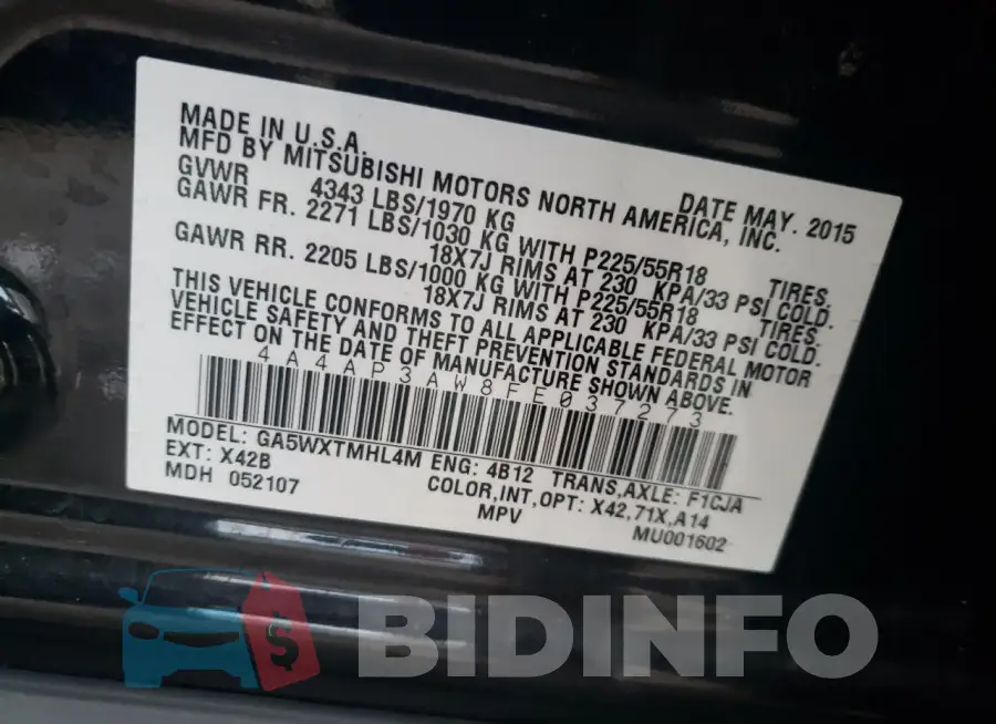 4A4AP3AW8FE037273 Photo# 12