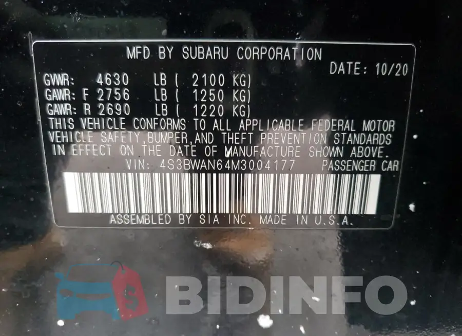 4S3BWAN64M3004177 Photo# 12