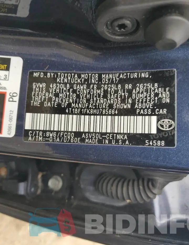 4T1BF1FK8HU785664 Photo# 12