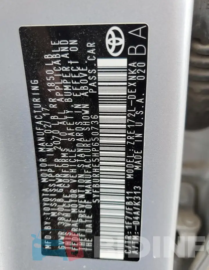 5YFBURHE5HP650736 Photo# 12