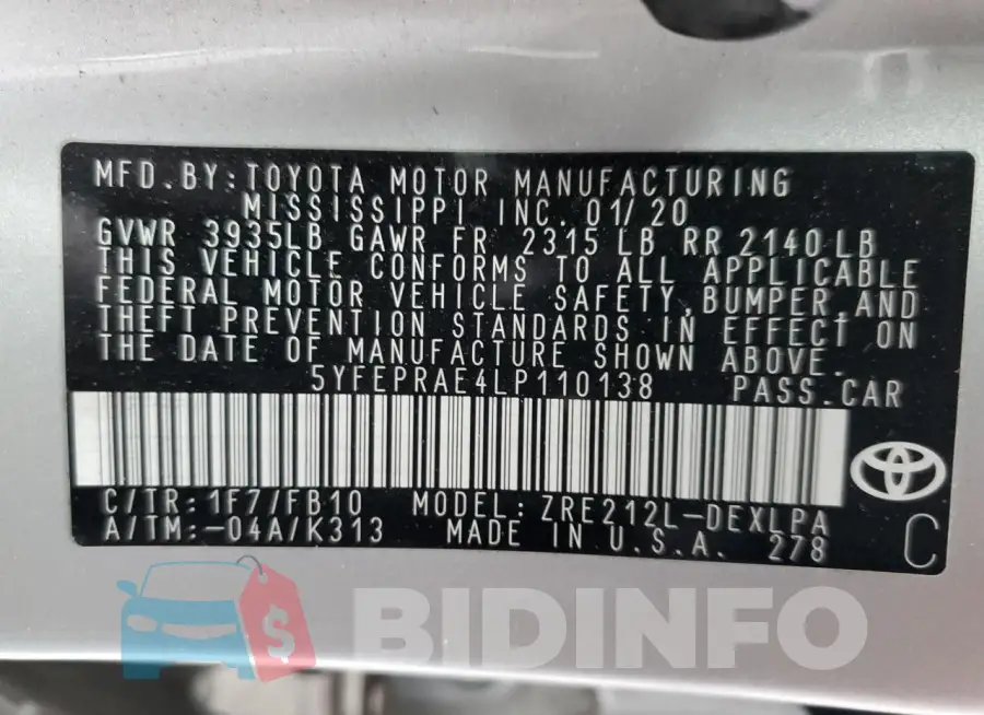 5YFEPRAE4LP110138 Photo# 12