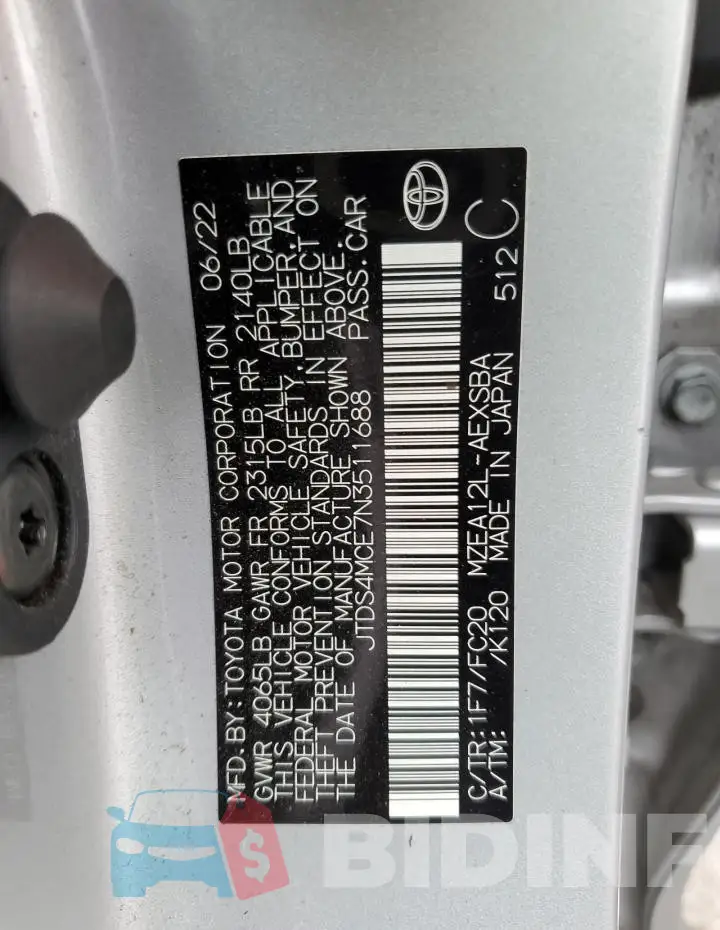 JTDS4MCE7N3511688 Photo# 12