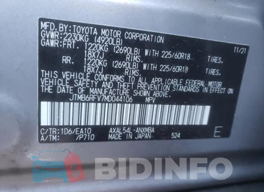 JTMB6RFV7MD044106 Photo# 13